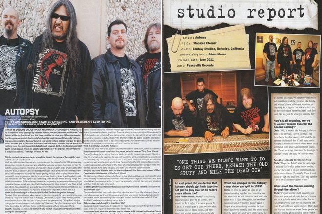 Autopsy. Outburn Magazine Issue 59 Page 22 / Terrorizer Issue 208 Page 14